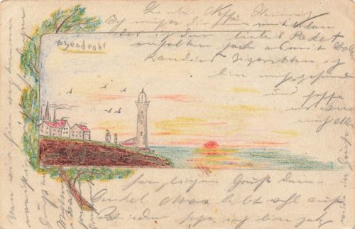 1.WK Handgemalte Feldpostkarte Inft. Regt. 184