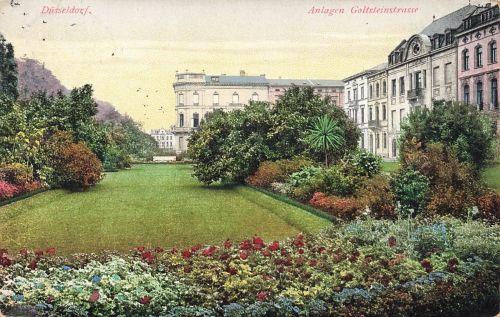 Anlagen Goltsteinstrasse in Düsseldorf Nordrhein-Westfalen Postkarte AK 1913
