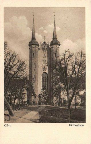 Kathedrale in Oliva Danzig Gdańsk Postkarte AK