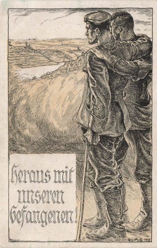 AK 1.WK Heraus mit unseren gefangenen Soldaten ungelaufen Patriotika Postkarte