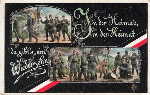 AK 1.WK In der Heimat gibts ein Wiedersehen Soldaten 1915 Patriotika Postkarte