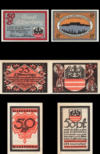 3 x Notgeld SILBERBERG Stadt Srebrna Góra