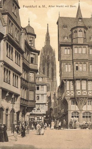 Alter Markt mit Dom in Frankfurt am Main Hessen Postkarte AK 1916