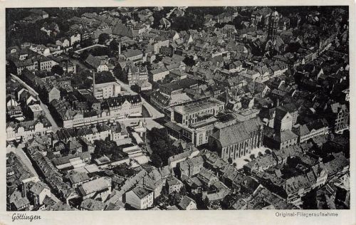 AK Göttingen Fliegeraufnahme Stadtansicht Niedersachsen 1941 gelaufen Postkarte