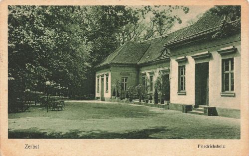 AK Zerbst Gaststätte Friedrichsholz Sachsen-Anhalt 1933 gelaufen Postkarte
