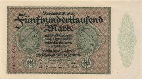 Reichsbanknote 500 000 Mark 1.5.1923 DEU-99f Kassenfrisch/UNC