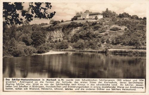 AK Marbach Schiller Nationalmuseum Baden-Württemberg 1939 gelaufen Postkarte