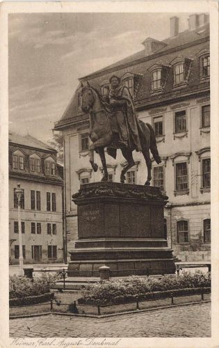 AK Weimar Carl August Denkmal Thüringen 1940 gelaufen Postkarte