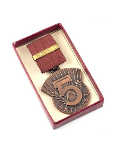 DDR Aktivist des Fünfjahresplan bronzefarben Bandspange 1952