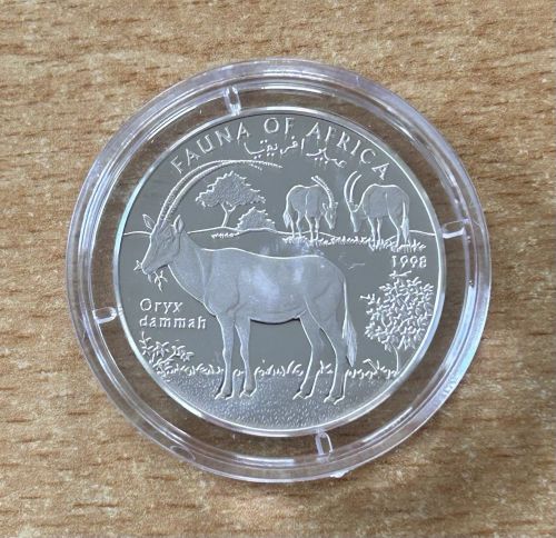 Somalia 10.000 Shilling 1998 Antilope Silber PP Zertifikat Tierwelt