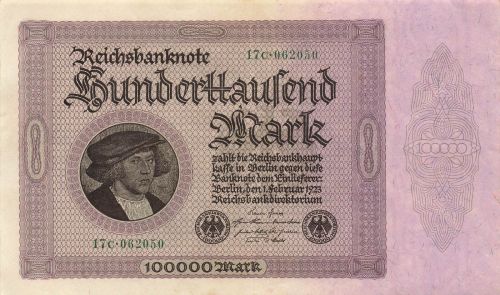 Reichsbanknote 100000 Mark 1.2.1923 DEU-93d