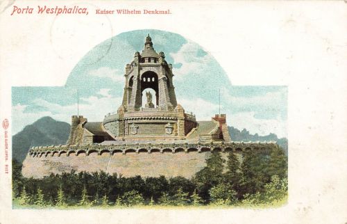 AK Porta Westphalica Kaiser Willhelm Denkmal Nordrhein-Westfalen 1918 Postkarte