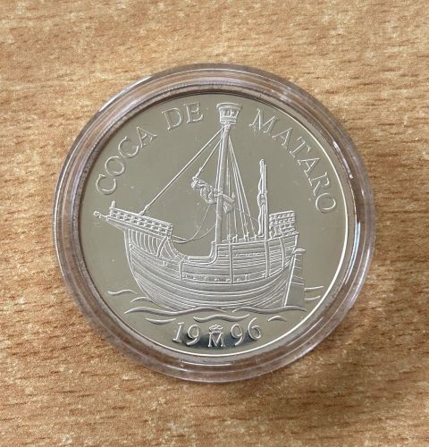 5 ECU 1996 Kastalianische Kogge Spanien PP Silber mit Zertifikat