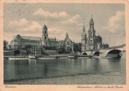 AK Dresden Ständehaus Schloss Kirche Sachsen 1932 gelaufen Postkarte