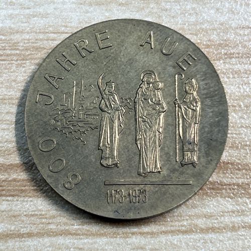 DDR Medaille 800 Jahre Aue 1173 1973 Kulturbund Gold