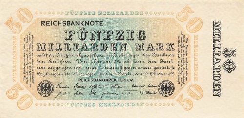 50 Milliarden Mark 10.10.1923 Reichsbanknote Banknote DEU-140d