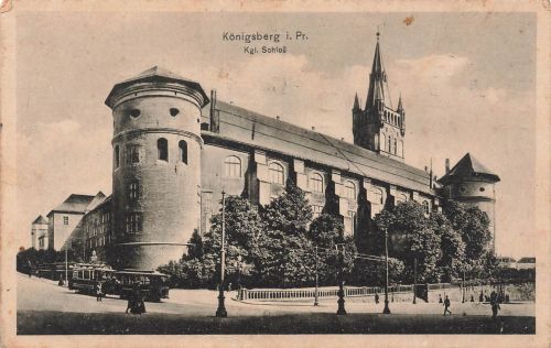 AK Königsberg Schloss Strassenbahn Ostpreussen 1916 gelaufen Postkarte