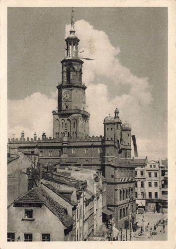 AK Posen Rathaus Posen 1942 gelaufen Postkarte