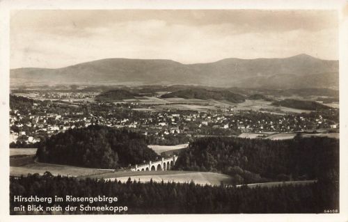 AK Hirschberg Stadtansicht Riesengebirge Schlesien 1939 gelaufen Postkarte