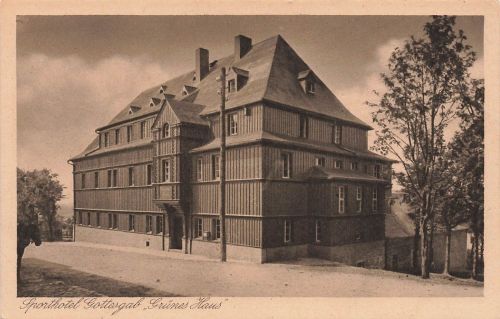 AK Gottesgab Sporthotel Grünes Haus Erzgebirge Böhmen ungelaufen Postkarte