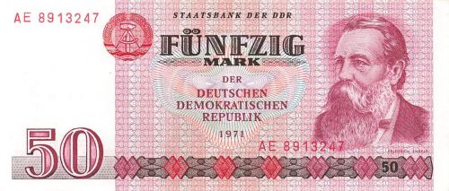 DDR Banknote 50 Mark 1971 Friedrich Engels Ro: 360a KASSENFRISCH/UNC