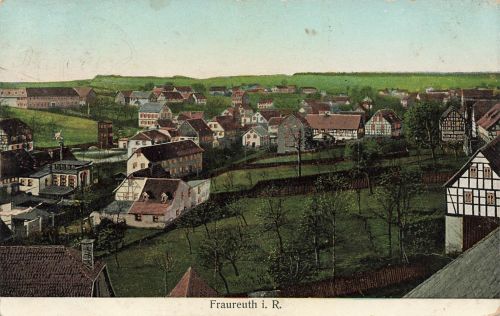 AK Fraureuth Reuß Stadtansicht Sachsen gelaufen Postkarte