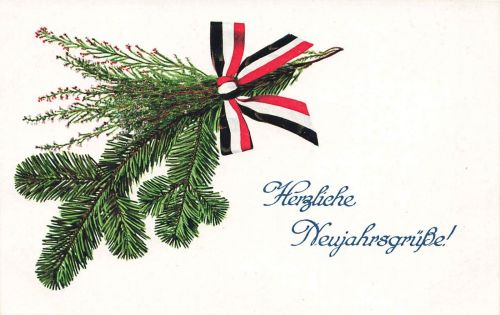 AK 1.WK Herzliche Neujahrsgrüße Reichsfahne ungelaufen Patriotika Postkarte