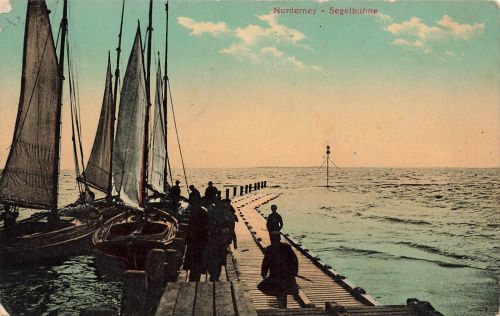 AK Norderney Segelbuhne Niedersachsen 1911 gelaufen Postkarte