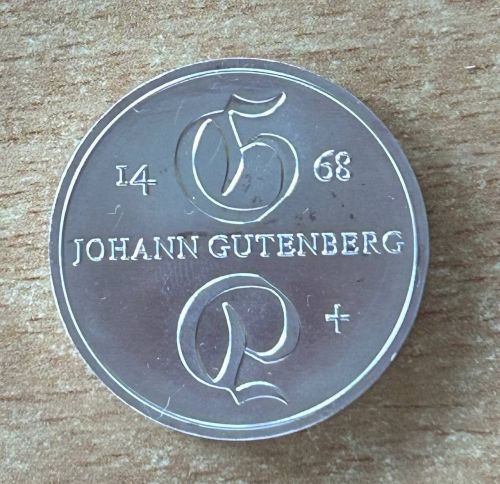 10 Mark 1968 Johann Gutenberg DDR Silber Münze