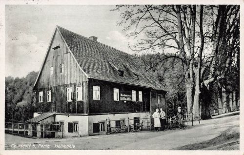 AK Chursdorf bei Penig Hollmühle Sachsen 1937 gelaufen Postkarte