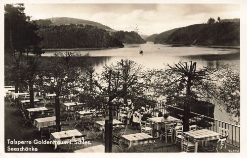 AK Goldentraum Talsperre Seeschänke Schlesien 1939 gelaufen Postkarte