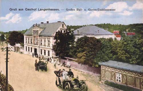 AK Langenhessen Ball- und Garten Etablissement Sachsen 1916 gelaufen Postkarte