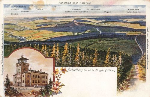 AK Oberwiesenthal Unterkunftshaus Fichtelberg Sachsen gelaufen Postkarte
