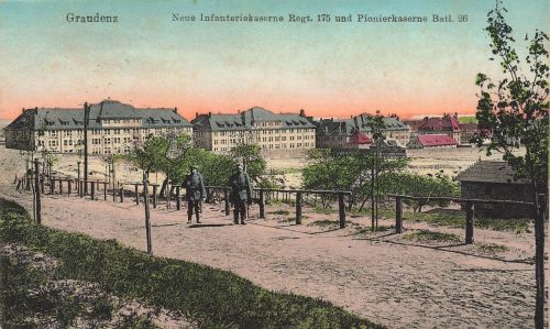 AK Graudenz Infanteriekaserne Regt. 175 Pionierkaserne Batl. 26 Westpreußen 1916
