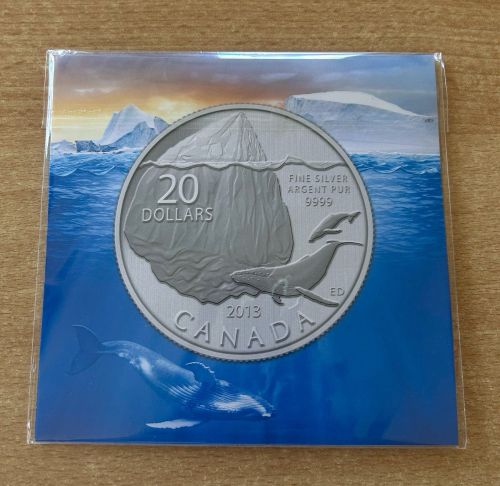 Kanada 20 Dollar 2013 Eisberg und Wahl 9999 Silber unc.