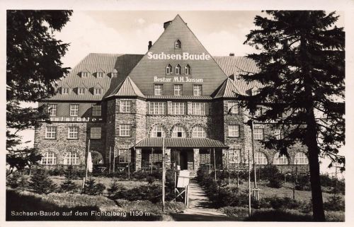 AK Oberwiesenthal Hotel Sachsen Baude Sachsen Erzgebirge ungelaufen Postkarte