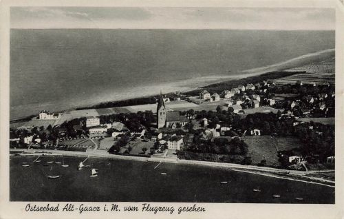 AK Alt-Gaarz Fliegeraufnahme Kirche Mecklenburg-Vorpommern 1938 gelaufen