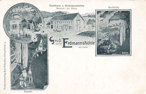 AK Erdmannshöhle Hasel Gasthaus zur Erdmannshöhle Baden-Württemberg ungelaufen