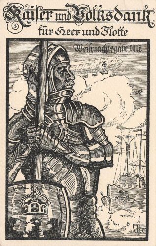 AK 1.WK Weihnachtsgabe 1917 Kaiser und Volksdank ungelaufen Patriotika Postkarte