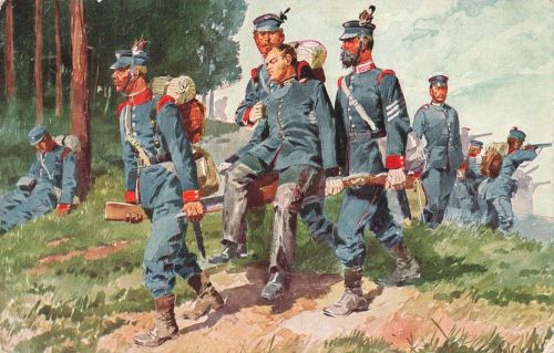 AK 1.WK Prinz Ludwig von Bayern wird gerettet Soldaten 1915 gelaufen Patriotika