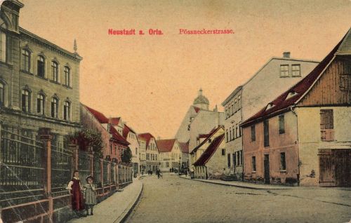 AK Neustadt an der Orla Pössneckstraße Thüringen ungelaufen Postkarte