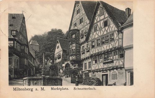 AK Miltenberg Marktplatz Schnatterloch Bayern 1907 gelaufen Postkarte