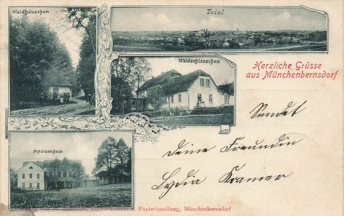 AK Münchenbernsdorf Schützenhaus Total Waldschlösschen Thüringen 1900 Postkarte