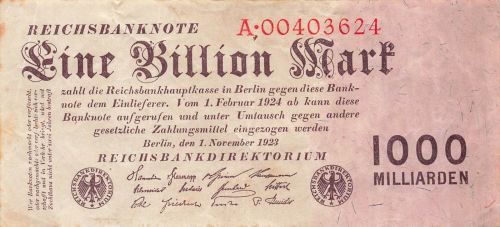 Reichsbanknote 1 Billion Mark 1.11.1923 DEU-155a