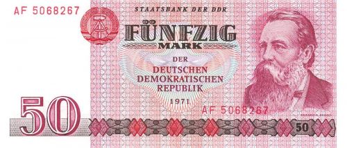 DDR Banknote 50 Mark 1971 Friedrich Engels Ro: 360a KASSENFRISCH/UNC