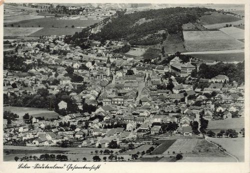 AK Bilin Bílina Gesamtansicht Sudetenland 1940 gelaufen Postkarte