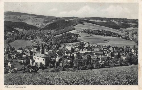 AK Bad Reinerz Stadtansicht Kirche Böhmen 1930 gelaufen Postkarte