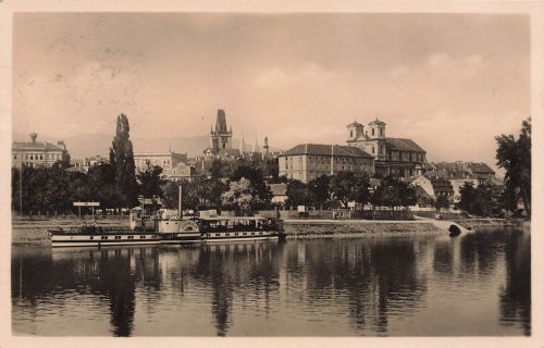 AK Leitmeritz Dampfschiff Kaiser Wilhelm Böhmen 1935 gelaufen Postkarte