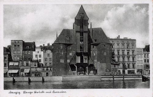 AK Danzig Lange Brücke Krantor Danzig 1942 gelaufen Postkarte