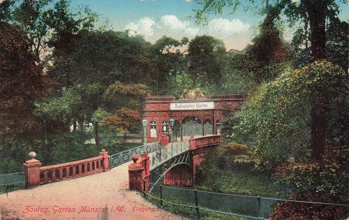 AK Münster Eingang Zoologischer Garten Nordrhein-Westfalen 1913 Postkarte